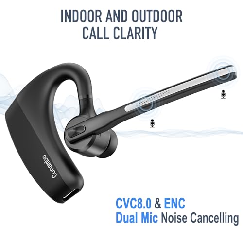 Conambo Bluetooth Headset 5.2 with CVC8.0 Dual Mic Noise Cancelling Bluetooth Earpiece 16Hrs Talktime Wireless Headset for Truck Driver iPhone Android Cell Phones - Thumbnail 3