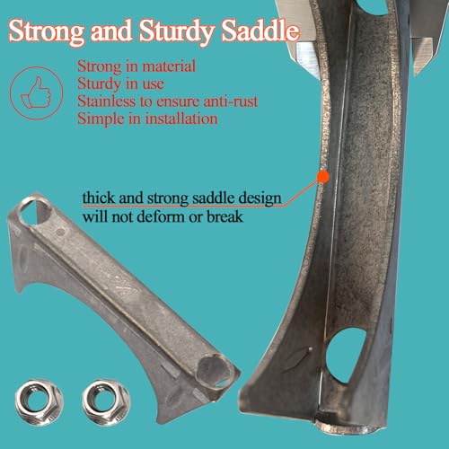 Elifecenter Universal Heavy Duty 2.5\" 2-1/2 Inch Exhaust U Bolt Clamp Stainless Steel Saddle Design with Reinforced Ribs