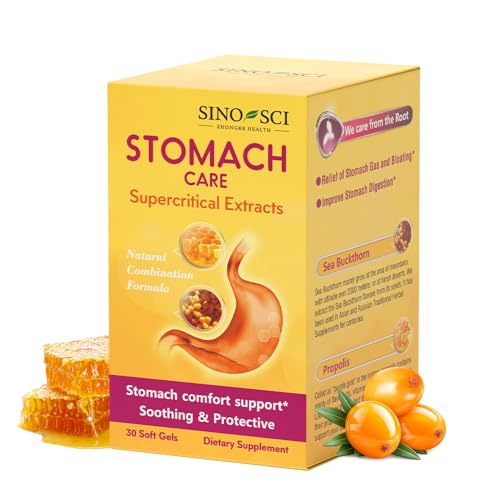Sino-Sci Stomach Care – Helps Reduce Gas & Bloating, Supports Healthy Digestion and Digestive Comfort, 30 Capsules
