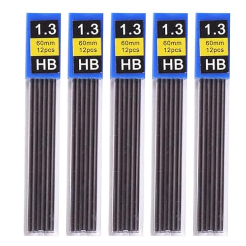 Qtheute(クテウテ) マルチパック 5 本の鉛筆芯 1.3mm 詰め替え、学生やオフィス向けの信頼性の高い筆記具