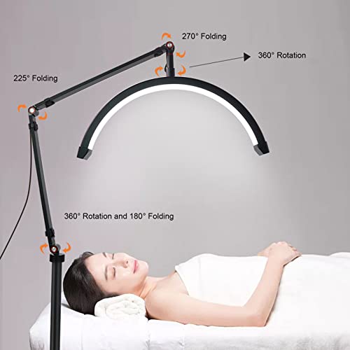 Lâmpada Meia Lua, Dissipação Rápida de Calor, Braço Dobrável, Liga de Alumínio, 100-240V, 3 Cores, T