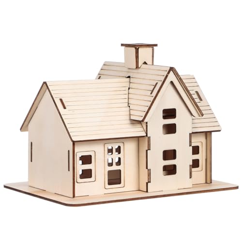 Toyvian Cabin DIY Wooden House 18×13.5cm Assembly Puzzle Model Kit