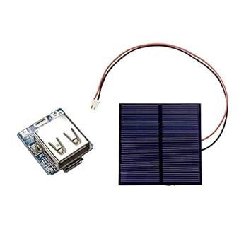 S P 6V-100 MAH (70 x 70 x 03 mm) Mini Solar Panel Square Shape with 5V Boost Step Up Power Module Lithium Battery Charging Protection Board 134N3P