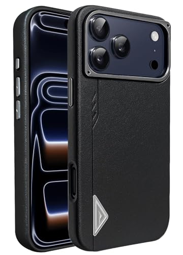 Image of VONZEE Hybrid Shockproof Back Cover Case Compatible with iPhone 17 Pro Max 6.9'', TPU+ Polycarbonate Transparent Anti-Yellow Non-Slip Full-Body Protection Back Phone Case - Black