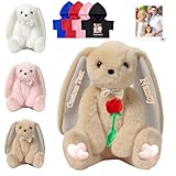 FAHOXUMR Peluche Lapin Personnalisé, Peluche Lapin Personnalisé avec Photo...
