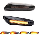 HAHLOMEI LED Sequential Side Marker Indicator Turn Signal Light Compatible with BMW 1 3 5 Series E60 E61 E90 E91 E92 E93 E82 E88 E46 Sedan E83 X3 E84 X1 328i 325i 330i135i 128i 325xi Blink Fender Lamp
