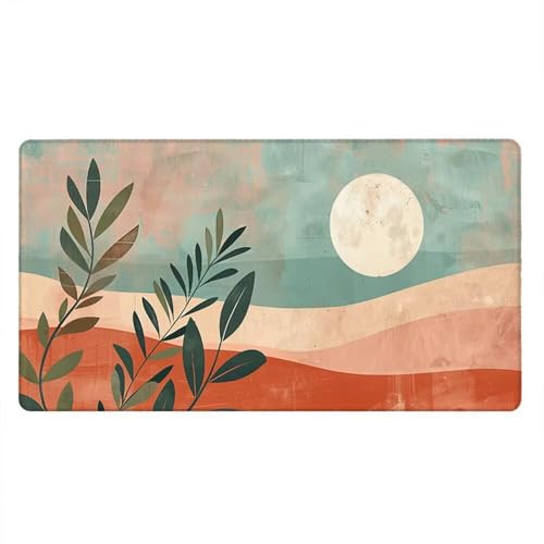 Alfombrilla Ratón XXL Alfombrilla Escritorio 1200x600mm Mouse Pad Mejora la Precisión y la Velocidad con Base de Goma Antideslizante y Bordes Cosidos Duradera Cómoda, Juegos (Luna Blanca) xR8-917