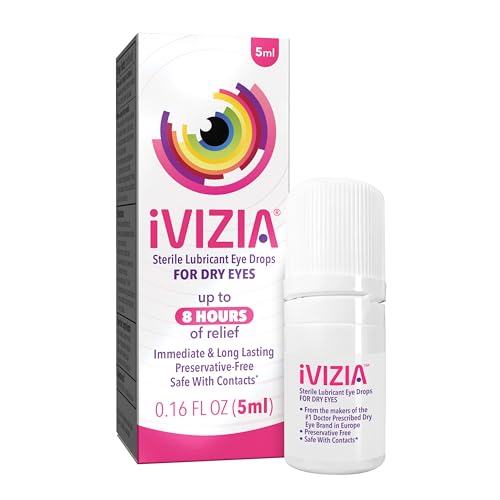 iVIZIA Sterile Lubricant Eye Drops for Dry Eyes, PreservativeFree, Moisturizing, Dry Eye Relief
