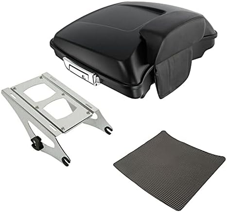 TCMT Paquete de maquinilla de afeitar de 5.5 pulgadas, almohadilla para respaldo de maletero de dos estantes de montaje para Harley Tour Pak Touring