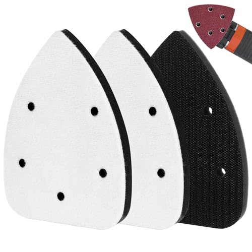 3 Stück Schleifplatte Dreieckschleifer, Ersatz Schleifteller, Ersatz Schleifpads für Deltaschleifer Schleifplatte, Schleifpapier für Schleifmaschine Schleifteller Ersatzklett(140 x 90mm)