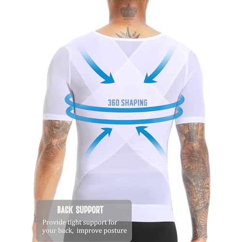 Mens Gynecomastia Compression Shirt Shapewear Slimming Body Shaper Tummy Control Short Sleeve Undershirt Abdomen Tank3