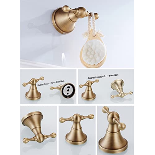 Set 5 Pezzi Accessori Bagno In Bronzo Lucidato A Olio - Portasciugamani, Portarotolo E Gancio