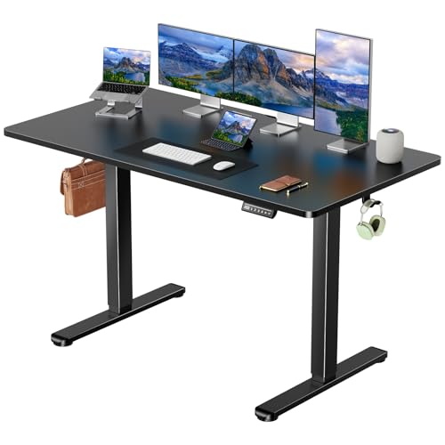 Image of Marsail Electric Standing Desk with One-Piece Desktop,63 x 30 inch Height Adjustable Office Gaming Computer Desk with Deeper Tabletop,Home Office Stand up Desk with 4 Memory Presets, Desk for Bedroom