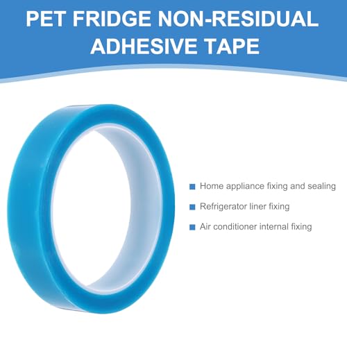 Image of PATIKIL 20mm x 50m Refrigerator Tape PET Fridge Non-Residual Adhesive Tape for Fixing Drawer Refrigerator Air Conditioner Printer Sky Blue