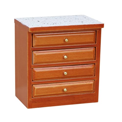 アンティーク ミニチュア ドールハウス シンク キャビネット 開閉可能な引き出し付き 1/12 スケール ヴィンテージ キッチン バスルーム アクセサリー グッズ ドールハウス アイテム