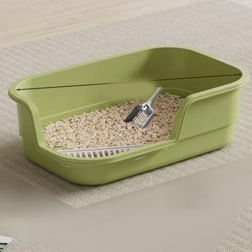 オープン ネコトイレ ハイキャット 猫用品 砂分離用網目付き猫トイ 入口低め 倒れにくい ラクラクお掃除 ゆったり広々 防水 飛散防止 シンプル 大きめ のびのびリラックス お出かけ 超?大きいサイズ斜口】60CM【60斤内多猫无?