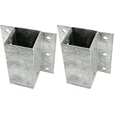 Connex HV4333 Anschraubhülsen, 71 x 150 x 155 mm, feuerverzinkt, Silber (Packung mit 2)