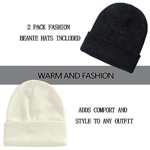 Image of ZOORON 1&2 Pack Beanie for Men Women Slouchy Beanie Hats Winter Knit Caps Soft Ski Hat Unisex