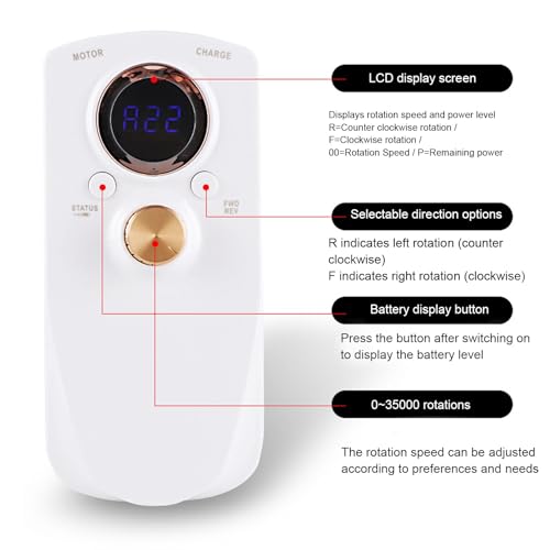 Máquina Eléctrica Recargable para Uñas 35000 RPM miniatura 4