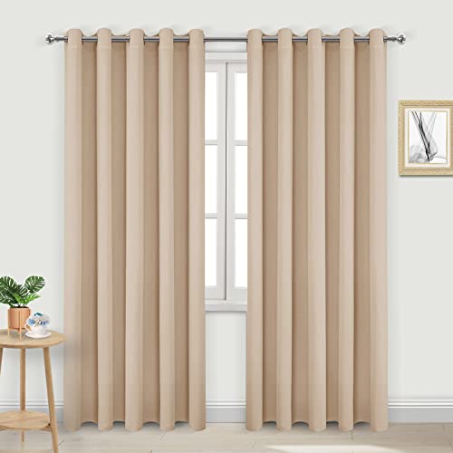 Image of DWCN Blackout Curtains 60 Inch Wide for Bedroom 60 x 84 Inch 2 Panels Beige