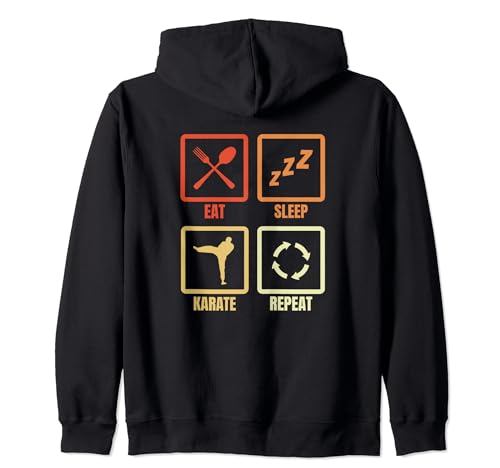 Eat Sleep Karate Repeat Karateka Kumite Sudadera con Capucha