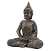 ECD Germany Buddha Figur sitzend, 50cm hoch, aus wetterfestem Polyresin, Bronze, Feng Shui, Buddha Statue als Dekoration für Haus, Wohnung & Garten Gartenfigur Dekofigur, Skulptur für Innen und Außen