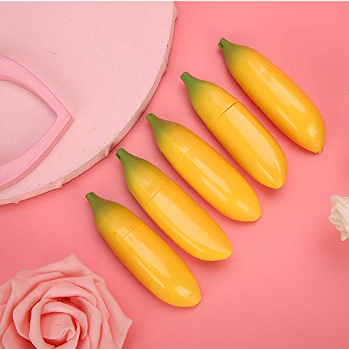 5pcs Empty Lip Balm Tubes, Banana Shaped Plastic Empty DIY Lipstick Bottle, Inner Diameter 12.1mm, Yellow - Image 4