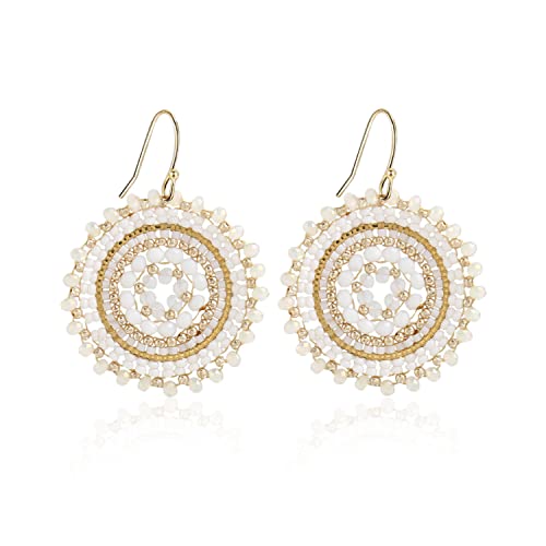 Colorful Summer Beaded Earrings For Women Crystals Glass Bead Dangle Drop Bohemia Earrings Statement Earrings For Women