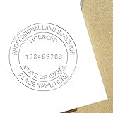 IDAHO PROFESSIONAL SURVYEOR SEAL PROFESSIONAL QUALITY The Idaho Professional Surveyor Pink Soft Seal is a top-tier tool for all Idaho Land Surveyors. With its sharp, raised look, it adds a professional touch to all your documents. The comfortable rub...