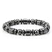 TMISHION Magnetic Bracelet, 3pcs Unisex Stylish Weight Loss Black Stone Bracelet Health Care Bracelet Women Men Gifts for Parents Friends