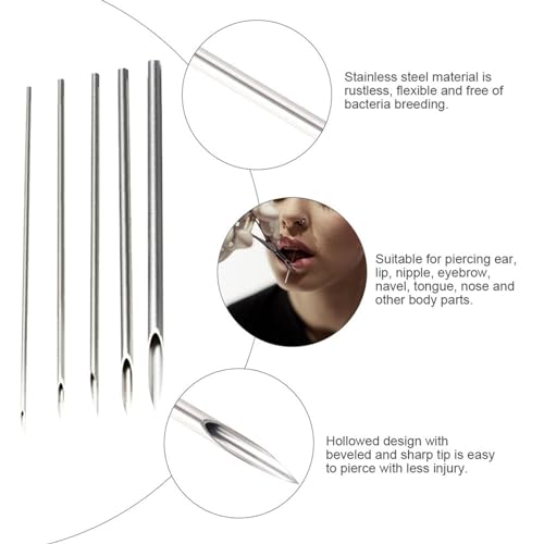 Lyuxzad Piercing Kit 35Pcs Professional Piercing Kit Includeds 25Pcs Mixed 12G 14G 16G 18G 20G Ear Nose Piercing Needles 2Pcs Piercing Clamps 6Pcs Clean Tools 2 Gloves thumb #2