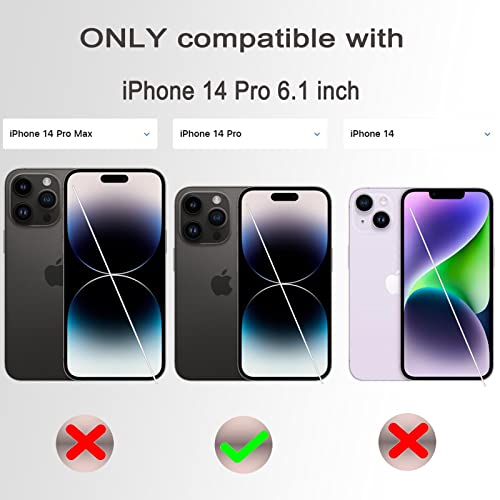 Asonrl Frameless Phone Case Compatible With Iphone 14 Pro 6.1 Inch, Ultra Thin Matte Hard Pc Shock Absorption Tpu Bumper With Full Camera Coverage Non-Slip Rope Pull Ring Case - Black #TOP6