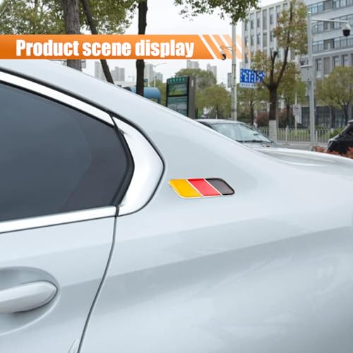 Image of Front & Tailgate 3D Germany Flag Grille Emblem Badge - Car Front Grill Badge Sign Emblem, Auto Bumper Fenders Decoration Sticker Decals Car Body Exterior Decor Accessories (2PCS Germany Flag)