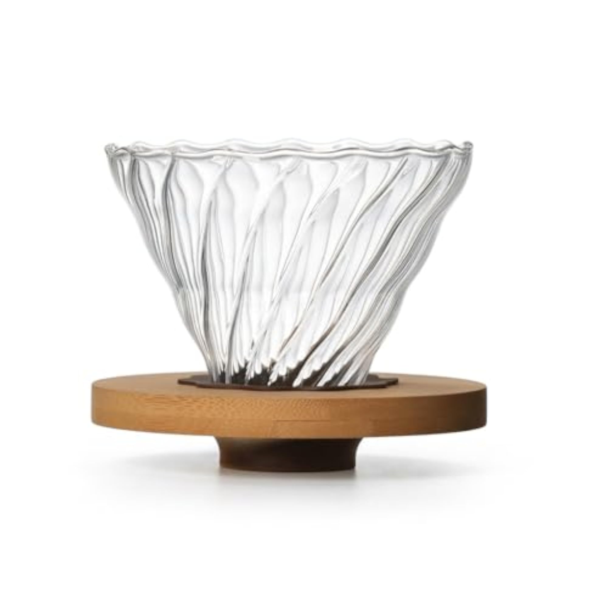 Pour Over Coffee Dripper for 1-2 Cups Bamboo Base