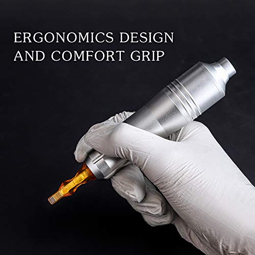 Rotary Pen Tattoo Machine —Professional Tattoo Pen Machine Quietly Japan Motor With Aluminum Frame For Tattooing,Tattoo Needle Cartridge,Tattoo Stencil Machine (Sliver) #TOP2