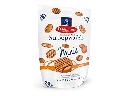 Daelmans Stroopwafels, Dutch Waffles Soft Toasted, Caramel, Office Snack, Mini Size, Kosher Dairy, Authentic Made In Holland, 1 Pouch, 5.29 Oz #TOP1