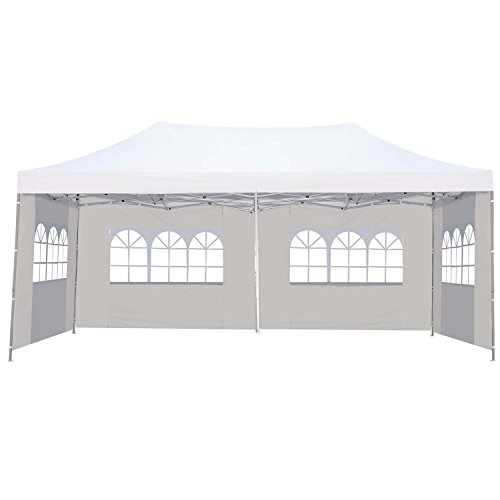 Klismos 10x20 Pop up Canopy Tent Outdoor Party Wedding Gazebos with Sidewalls White