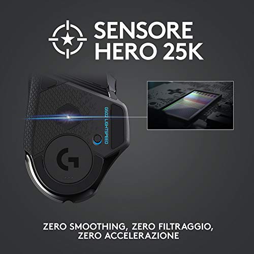 Logitech-G502-Mouse-Gaming-Wireless-LIGHTSPEED-Sensore-HERO-16K-16000-DPI-RGB-Design-Leggero-11-Pulsanti-Programmabili-Batteria-Lunga-Durata-Memoria-Integrata-Compatibile-PCMacLaptop-Nero