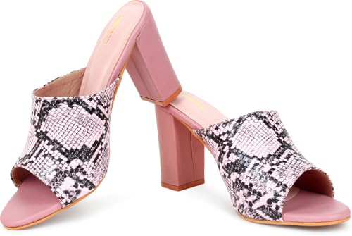 Image of Action Patent Leather Sandals| Pattern| Transparent Block Heel| Ankle Strap Black