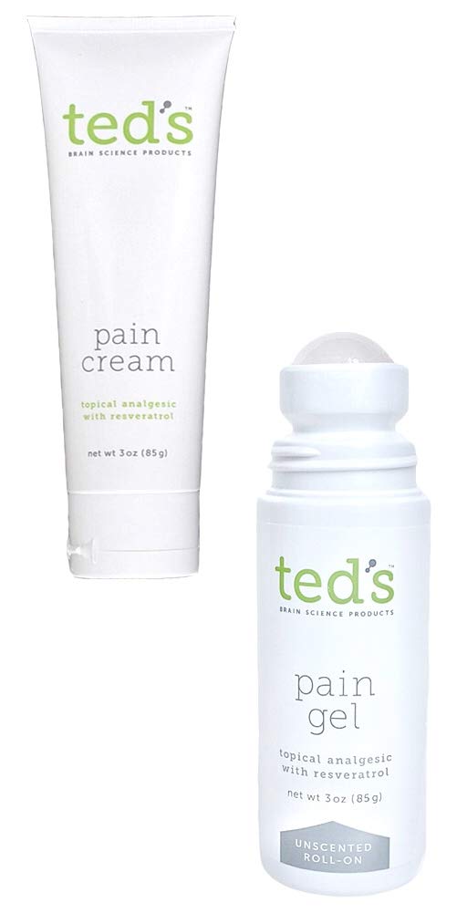 Ted's Brain Science Combo Pack with Roll-On Gel and Pain Cream, 3-Ounce Set