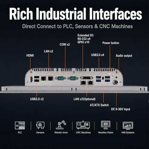 Image of 21.5 Inch Industrial Panel PC, Touchscreen All-in-One Computer,Intel i7, 8GB+256GB SSD, IP65 Front Panel, WiFi Speaker, Win 11 Pro
