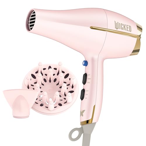 Wicked Glinda Hair Dryer with Diffuser from Conair | INFINITIPRO by CONAIR Hair Dryer with Ceramic Technology | Includes Diffuser and Concentrator
