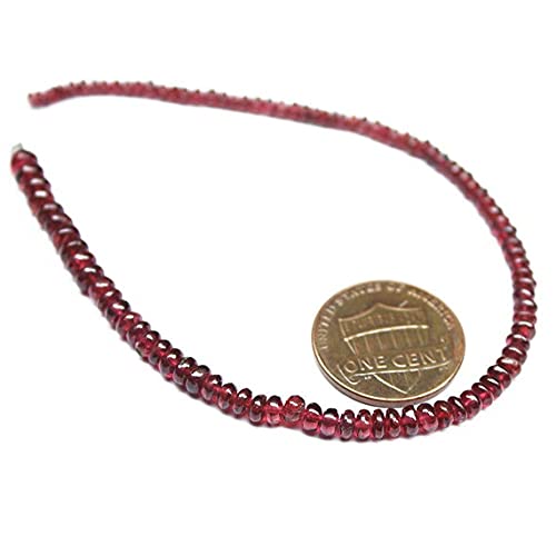 Spinelle rouge naturel en rondelles lisses de 2-4mm, fil de gemmes authentiques éclatantes de 7"