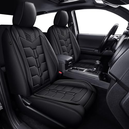 IKABEVEM Seat Covers Fit for Tacoma:2005-2023 - Full Set Car Seat Covers Fit for Toyota Tacoma - Truck Pickup Double/Crew Cab SR SR5 TRD Sport TRD Off-Road PreRunner Trims (5 Seats,Black)
