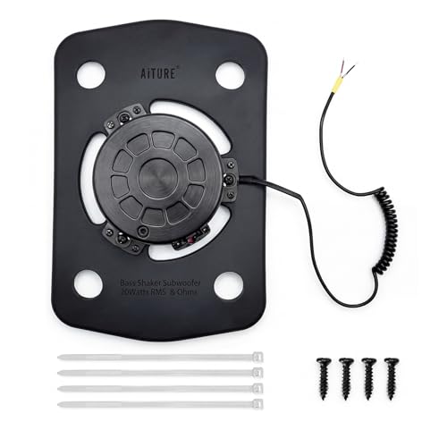 AiTURE Subwoofer Tactile Bass Shaker- 20 Watts RMS 8 Ohm Imepedance - Audio Transducer - Turn Any Surface into a Speaker System - for Large and Rigid Surfaces. (20W)