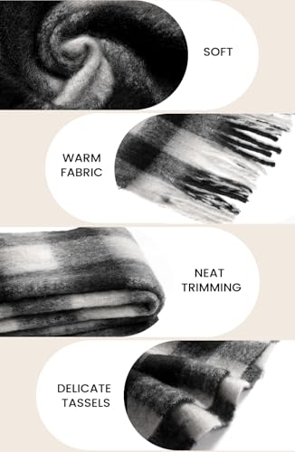 Women's Winter Scarfs, Mohair Vintage Scarf for Women and Men, Large Chunky Scarf Blanket Wrap2