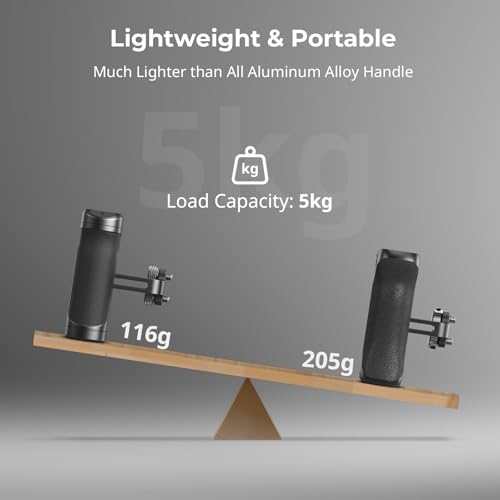 Image of SmallRig Mini Side Handle for 1 /4 inch-20 Threaded Holes, Camera Cage Handle for Left or Right Hand, Up and Down Adjustable, with Built-in Cold Shoe & Threaded Hole - 4755
