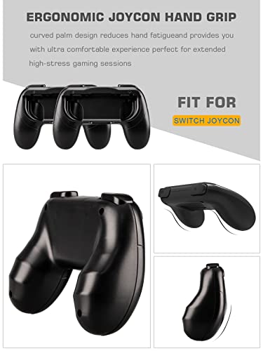 Lammcou Joycon rukojeť držák kompatibilní s Nintendo Switch OLED & Switch Joy Con Controller ochranné pouzdro příslušenství Hand Grip Holder Accessories-černá/bílá