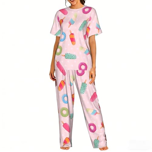 Pyjama femme doux motif crème glacée pour des nuits pleines de douceur