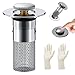 Produktbild Bodenablauf Filter Aus Edelstahl Bodenablauf Filter Ablauffilter Waschbecken Universeller Abfluss Haarfänger für Räume und Küchen Spülbeckenstopfen für 34-40 mm Abflussrohre (mit Gummihandschuhe)